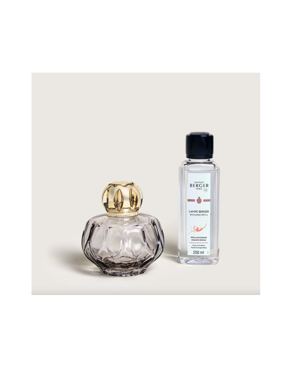 COFFRET LAMPE BERGER ROSALIE Grise (avec Pétillance exquise 250ml)