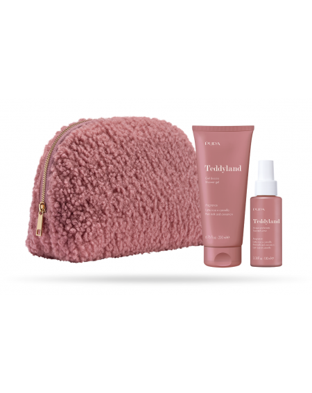 Coffret Teddyland Rose Ambré - Lait rose et cannelle (Gel douche/eau parfumé)