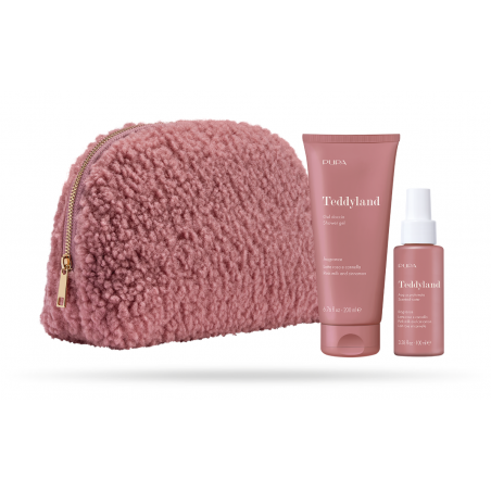 Coffret Teddyland Rose Ambré - Lait rose et cannelle (Gel douche/eau parfumé)