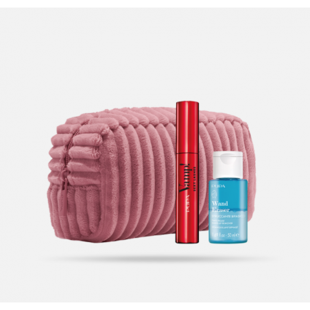 Kit VAMP! Trousse maquillage rose (mascara, démaquillant biphasé)