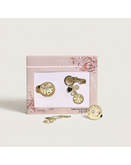 Coffret Ophelia diffuseur voiture & Porte clés Or
