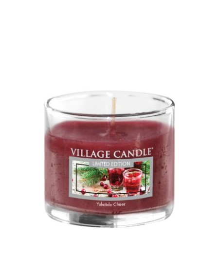 MINI GLASS VILLAGE CANDLE YULETIDE CHEER