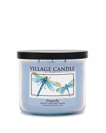 BOWL GARDENER'S FRIENDS VILLAGE CANDLE 3 MECHES DRAGONFLY