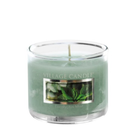 MINI GLASS VILLAGE CANDLE EUCALYPTUS MINT