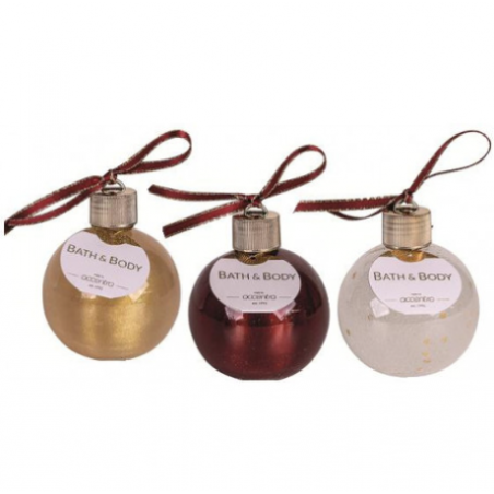 Boule Gel douche & Bain moussant Rouge nacré pailleté ,transparent ou or métallique 240ml