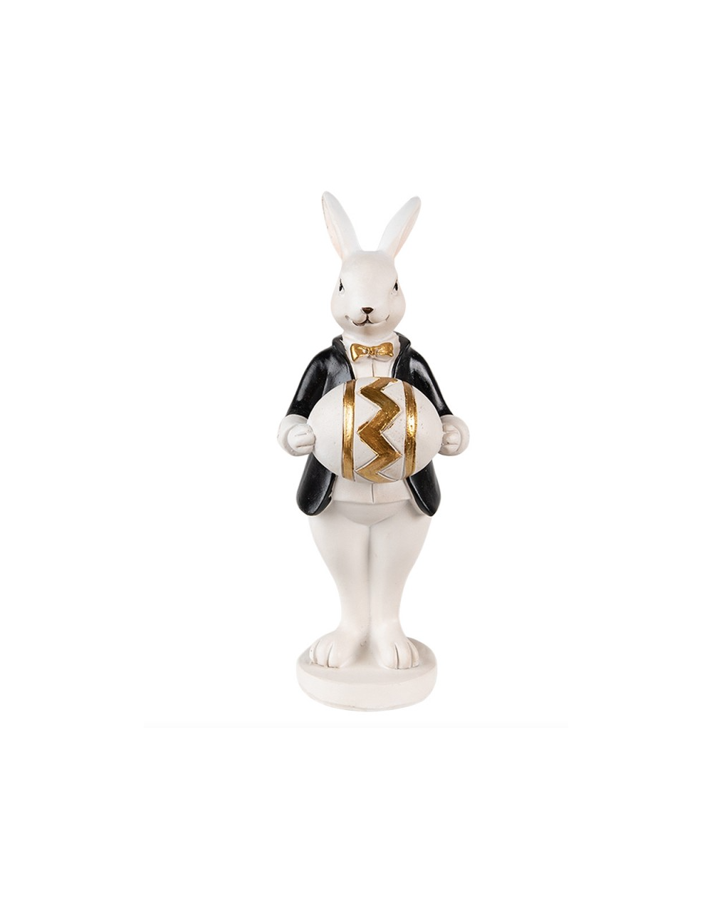 Figurine Lapin Noir et Blanc Polyrésine 15cm