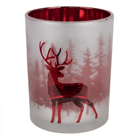 Set Photophore Blanc et Rouge Cerf