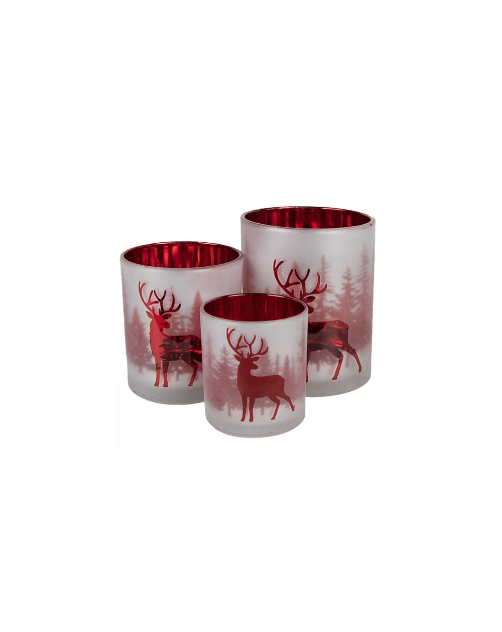 Set Photophore Blanc et Rouge Cerf