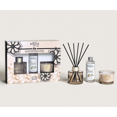 Duo mini Bouquet & Bougie ETERNITY Lady Flower