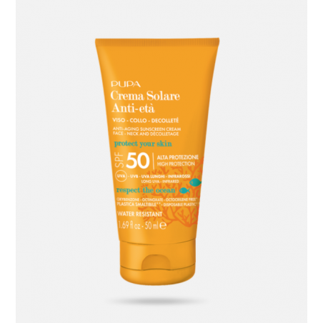 Crème Solaire Anti-âge SPF50 Visage,Cou, Décolleté (Protection Solaire)