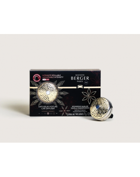 PACK DIFFUSEUR VOITURE POMELIS Splendeur vanillée (Intensité réglable) Maison Berger