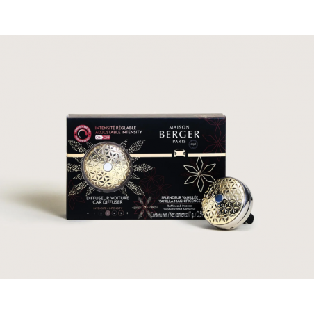 PACK DIFFUSEUR VOITURE POMELIS Splendeur vanillée (Intensité réglable) Maison Berger
